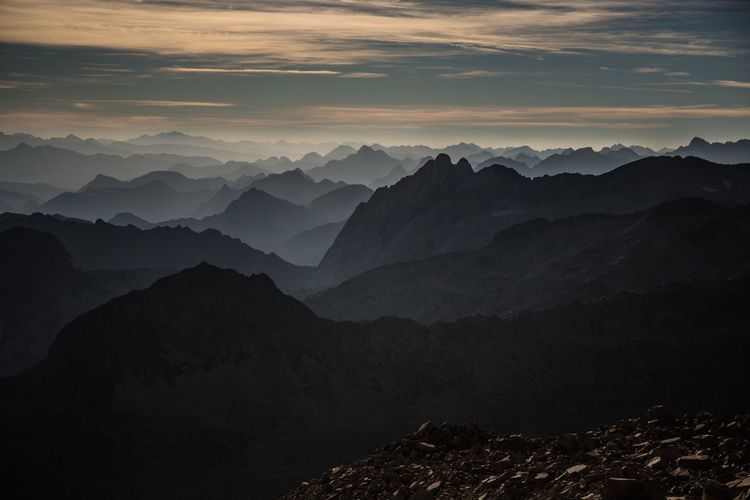 Idyllic shot of pyrenees against sky