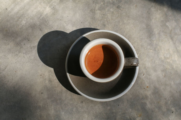 Directly above shot of coffee on table