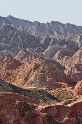 Sandstone and siltstone landforms of zhangye danxia-red cloud national geological park. 0850