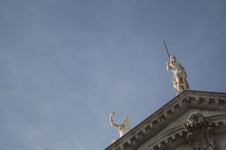 Low angle view of statue of a building