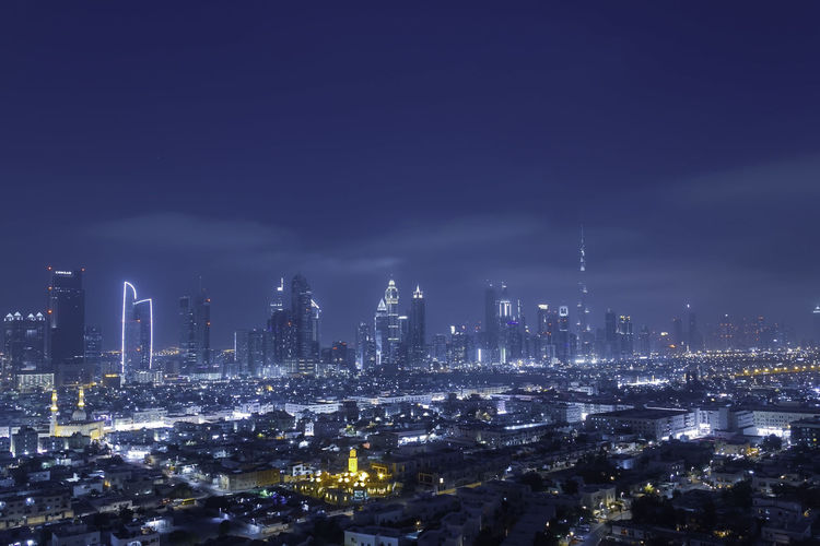 Dubai skyline through satwa district
