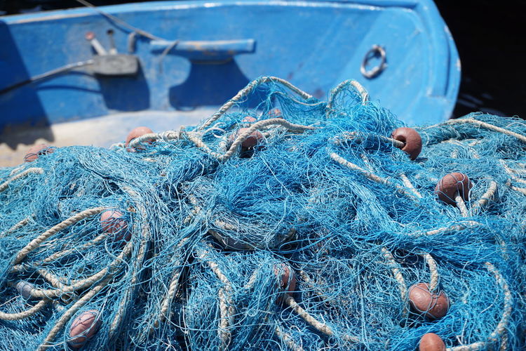 Close-up of fishing net