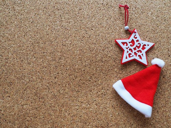 High angle view of christmas decoration