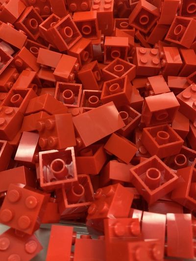 Full frame shot of red toys