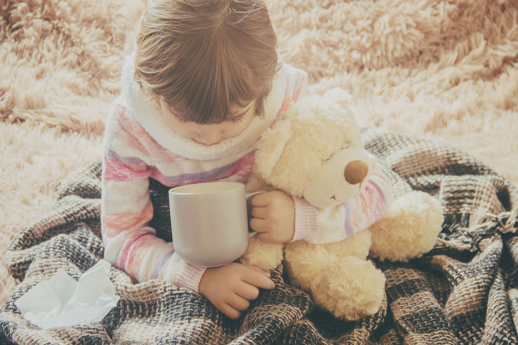 Woman with teddy bear