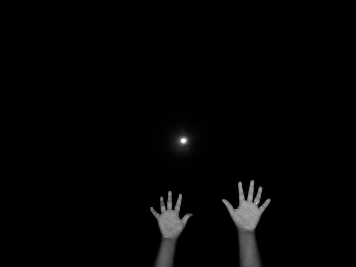 Silhouette of people at night
