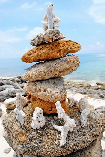 Stack of stones at beach