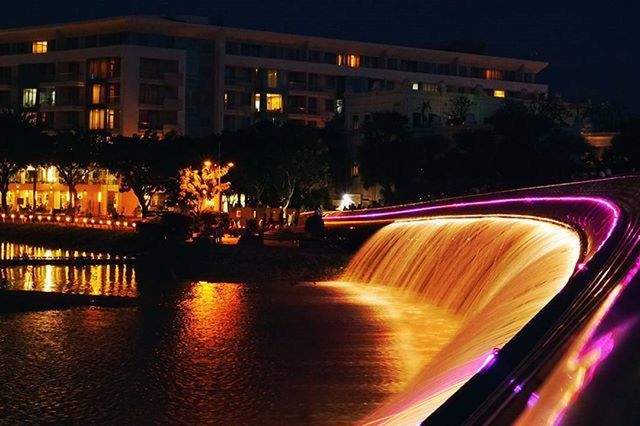 Illuminated city at night