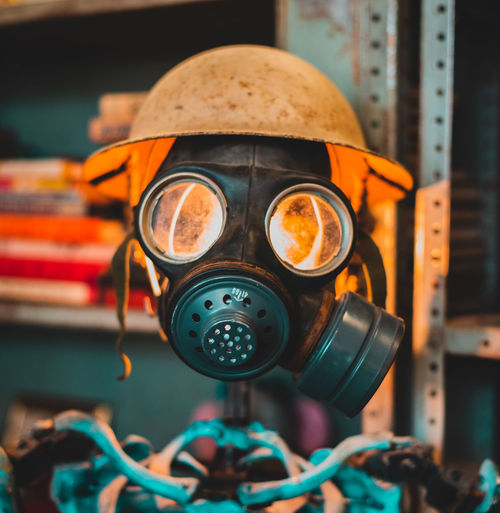 Close-up of pollution mask