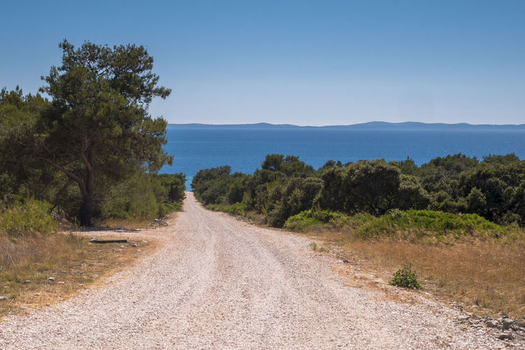 Look on a dusty road to the beach, nin, zadar county, croatia