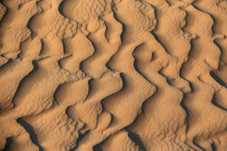 Full frame shot of sand dunes patterns