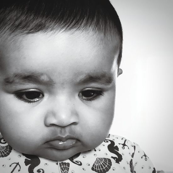 Close-up portrait of cute baby