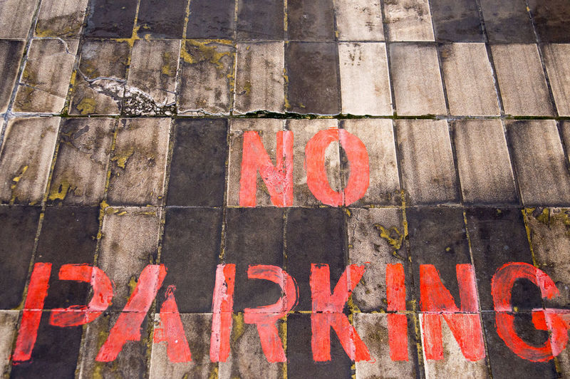 No parking paint on road