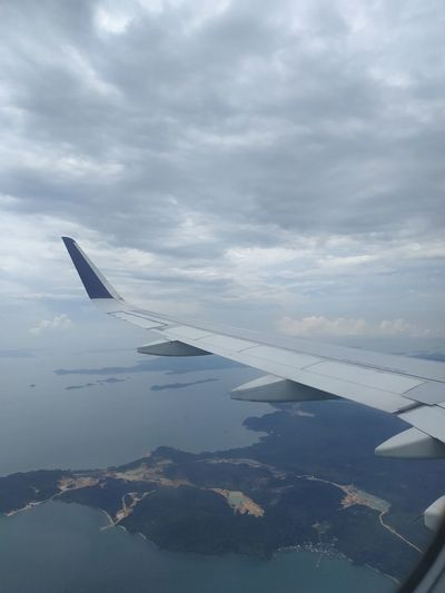 Aerial view of sea against sky