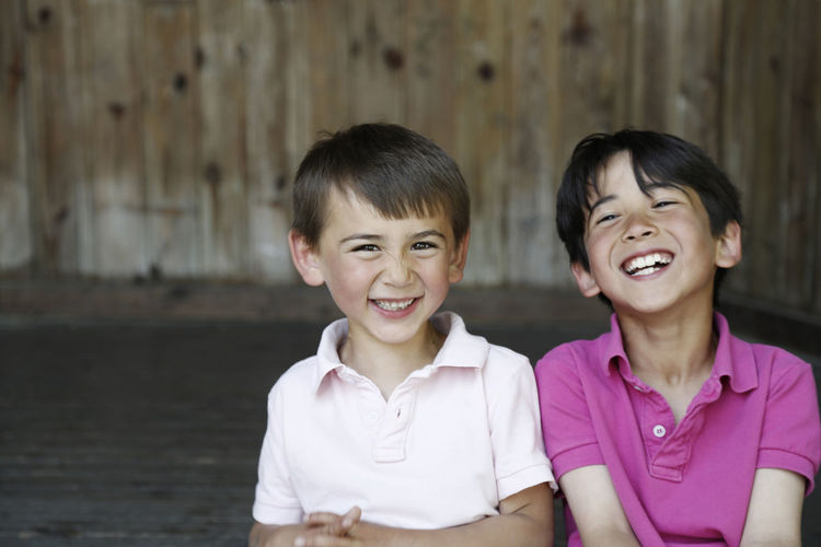Portrait of two smiling boys