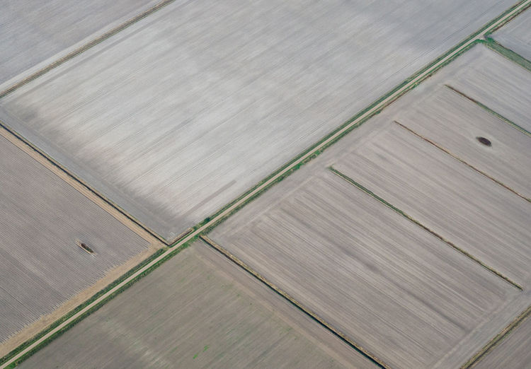 High angle view of fields