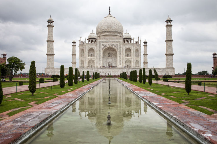The iconic taj mahal, one of the seven wonders of the world.
