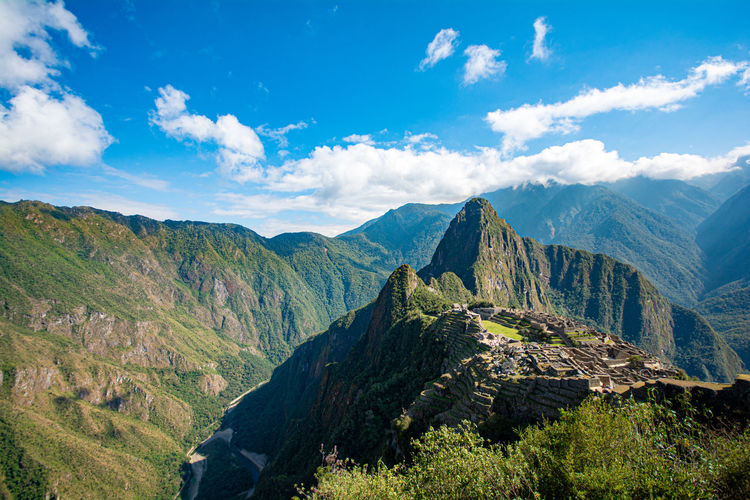 Panoramic view of mountains against sky
