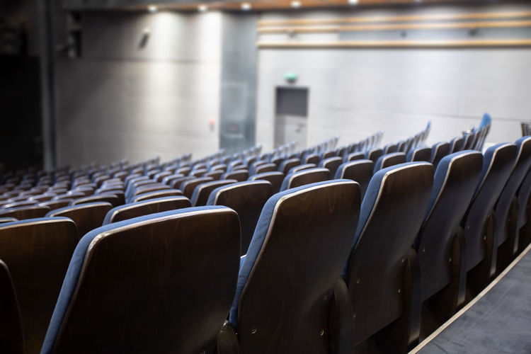 Empty theater seats without audience