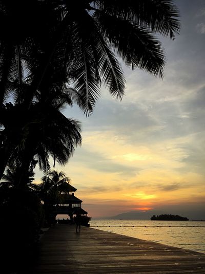 Long jetty at calm sea