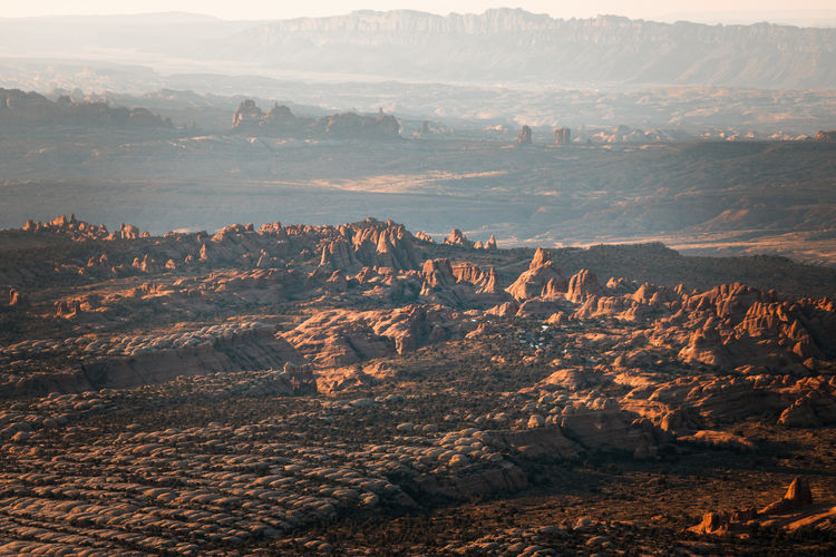 Aerial view on the the arches national park, utah