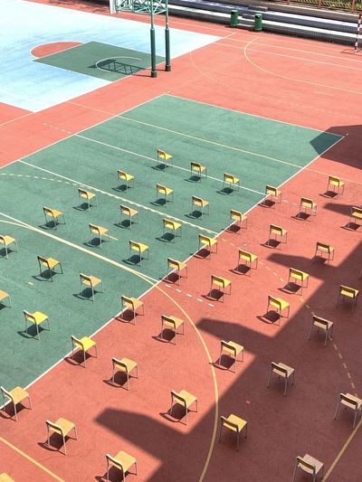 High angle view of playground