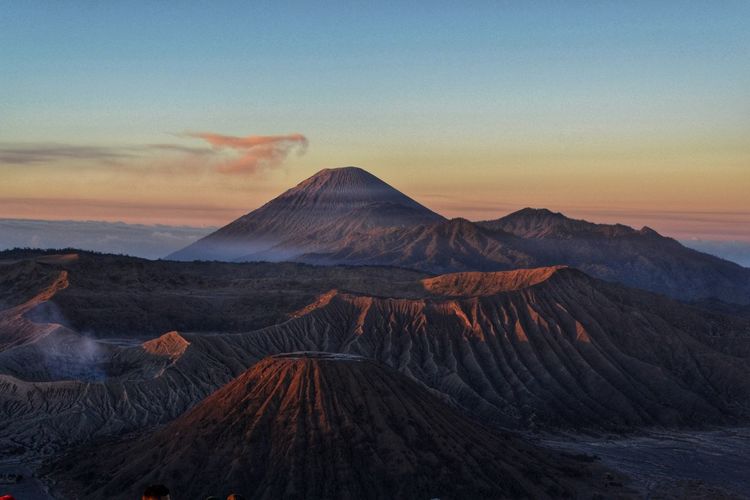 View of mount bromo during sunrise
