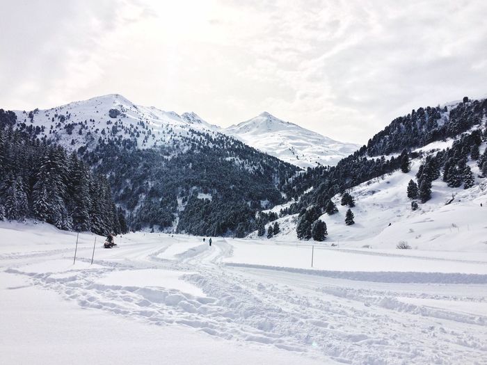 Scenic view of snowcapped mountains