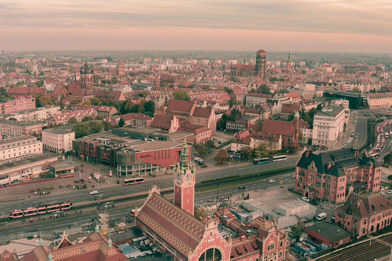 Gdansk city center from above