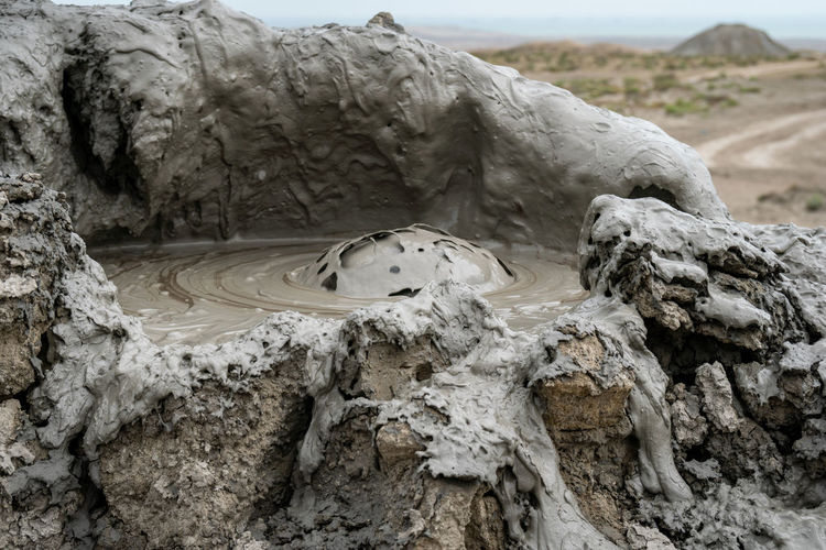 Mud volcano in gobustan, azerbaijan.