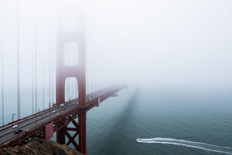 Golden gate bridge in fog