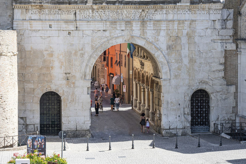 The beautiful and famous arch of augusto di fano