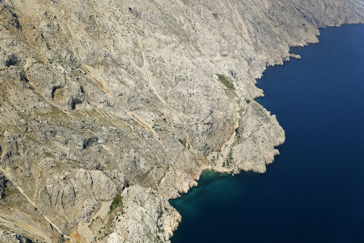 Steep cliffs from krk, croatia