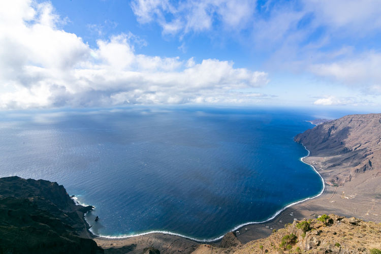 High angle view of sea against sky