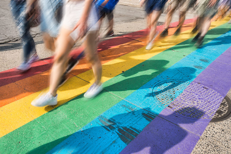 Low section of people running