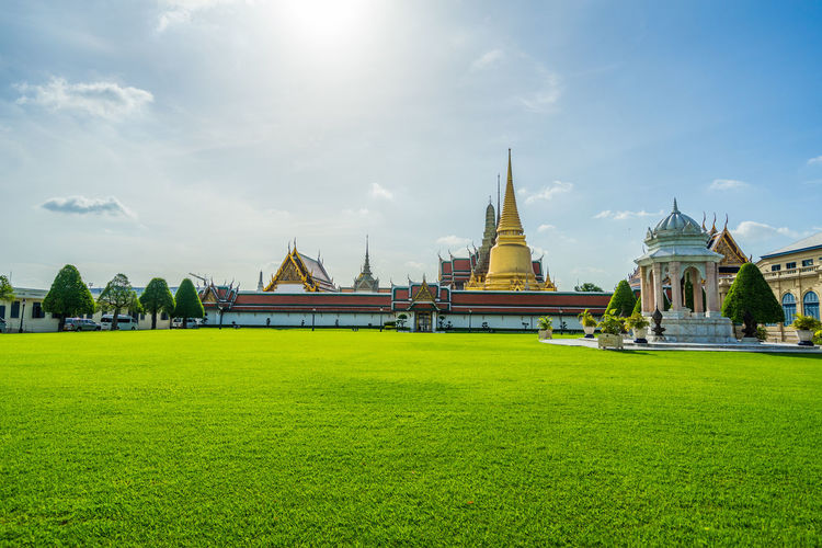 Wat phra kaew or emerald buddha the most important buddhist temple in thailand.