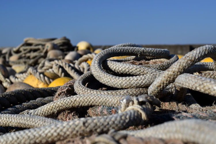 Fishing ropes with sea view