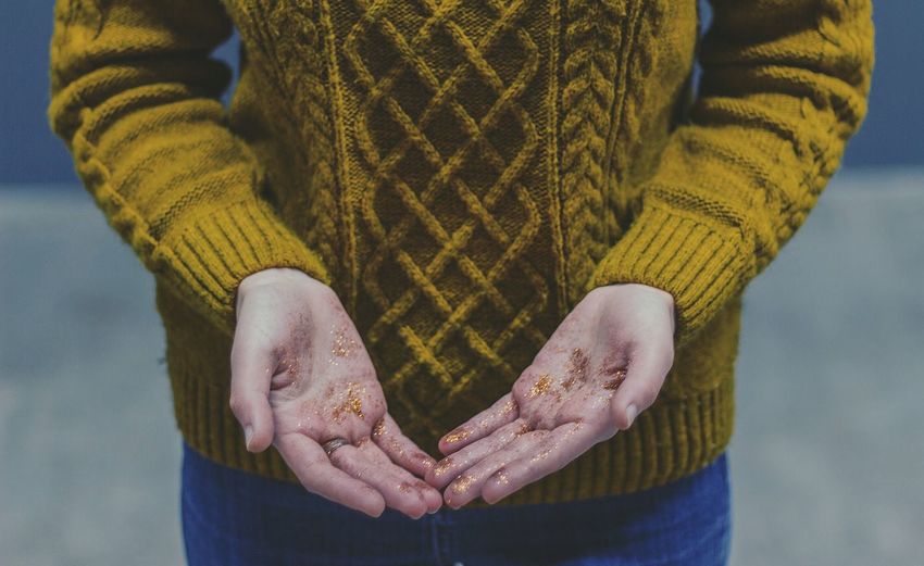 Close-up of dirty hands