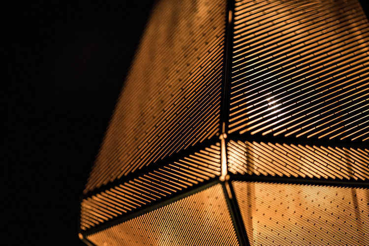 Close up of metal mesh lamp shade