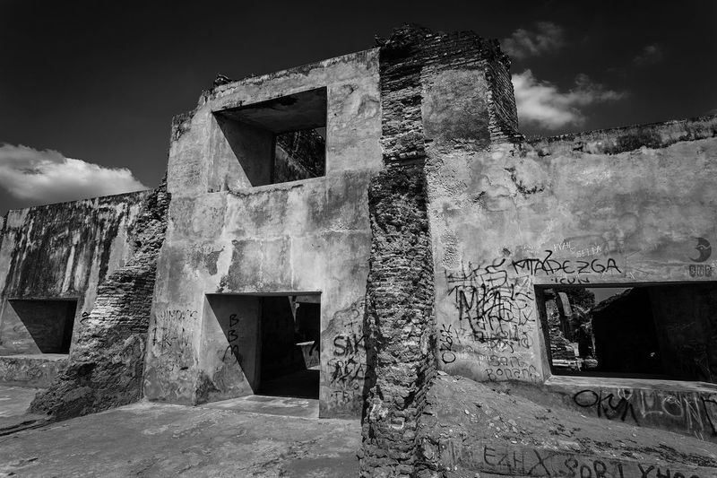 Low angle view of old building