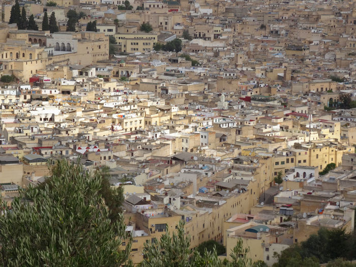High angle view of townscape