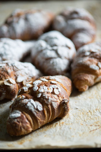 Detail shot of fresh croissants