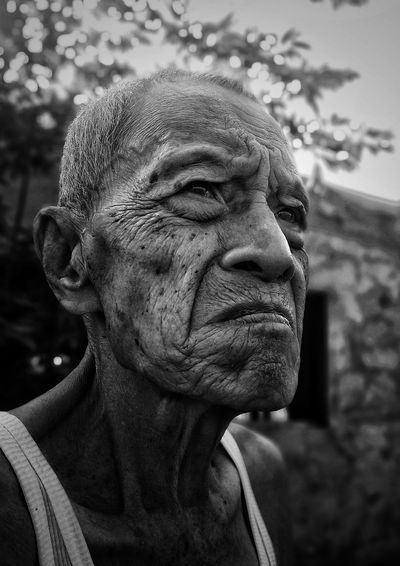 Close-up portrait of a old man