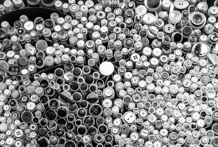 Full frame shot of buttons in textile industry