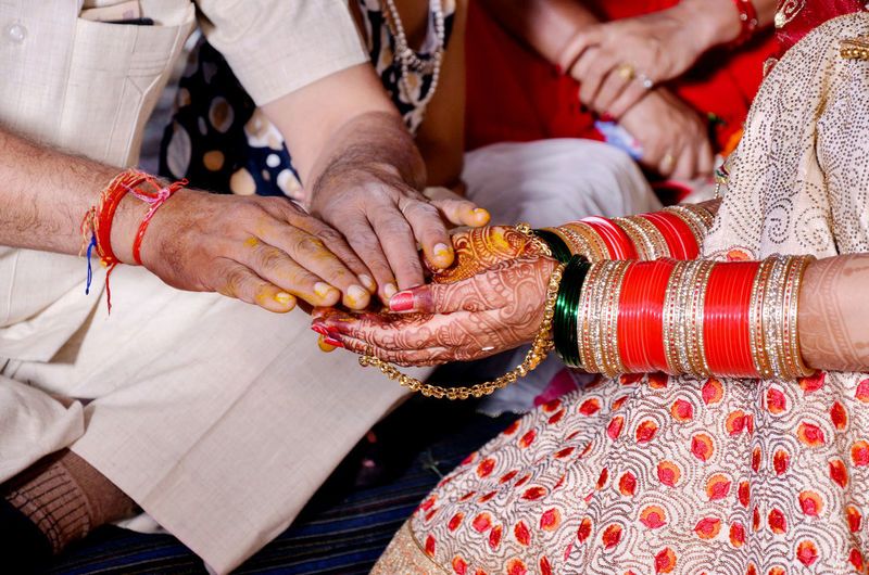 The hindu wedding ceremony. details of traditional indian wedding