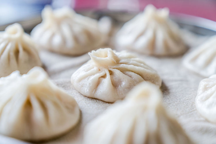 Close-up of chinese dumplings in plate
