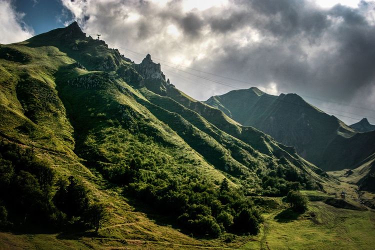 Scenic view of mountains against sky