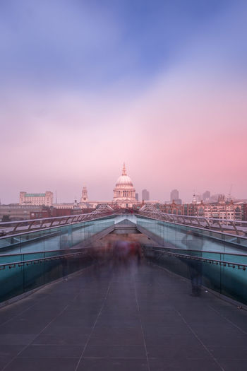 Millennium bridge and st paul's london uk
