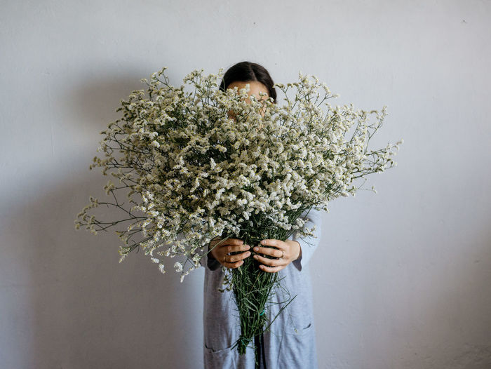 Full length of white flowers