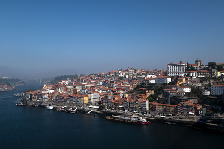 Aerial view of city and buildings against sky